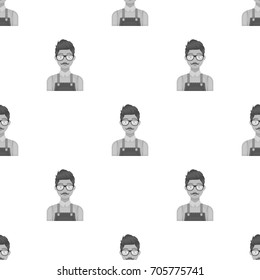 Male hairdresser.Barbershop single icon in monochrome style vector symbol stock illustration web.