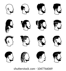 Male hairstyles vector icons