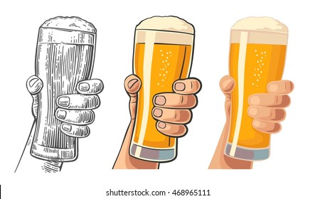 Male hand holding beer