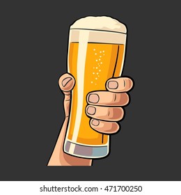 Male hand holding beer
