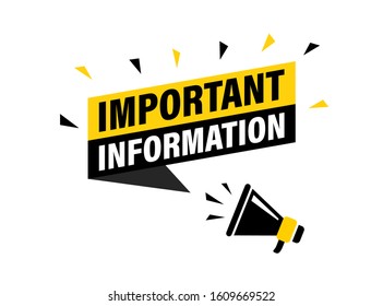 Male hand holding megaphone with important information speech bubble. Loudspeaker. Banner for business, marketing and advertising. Vector illustration.