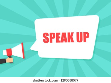 Male Hand Holding Megaphone Speak Speech Stock Vector (Royalty Free ...