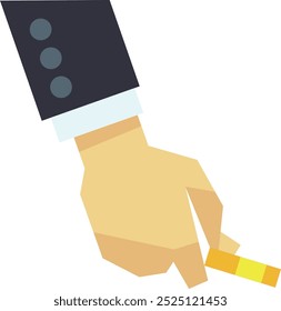 Male hand put golden coin. Banking icon