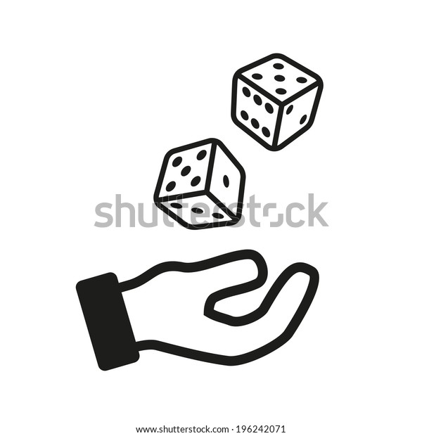 Male Hand Rolling Dice Isolated On Stock Vector Royalty Free