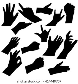 Male Hand Silhouette Stock Vector (Royalty Free) 414449707 | Shutterstock