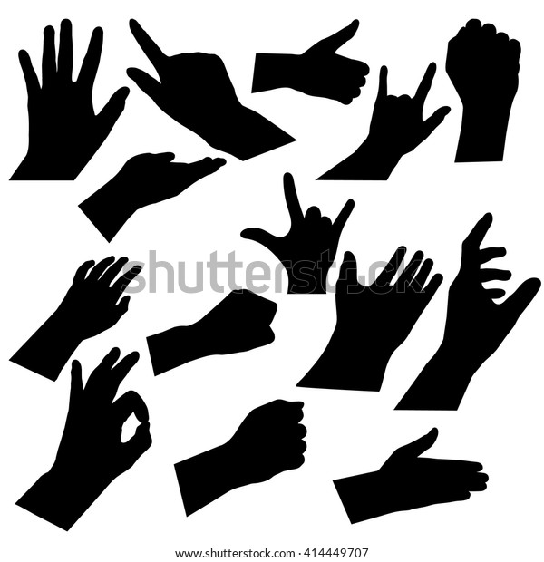 Male Hand Silhouette Stock Vector (Royalty Free) 414449707