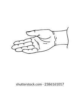 Male hand. Vector stock illustration eps10. Hand drawing.