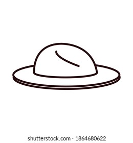 male hat accessory fashion vector illustration line icon