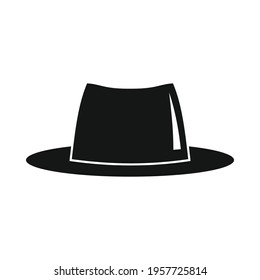 male hat black simple icon. Vector male hat black simple icon isolated on white background for web and advertising