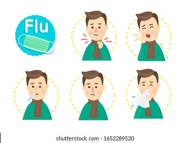 Male have a flu vector