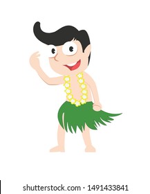 male hawaii vector illustration design