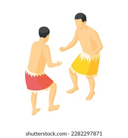 Male hawaiian people greeting gesture isometric icon vector illustration