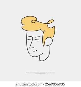 male head drawing minimalist designs with simple line art vector graphics. Perfect for logos, prints, and digital projects. Stylish, modern, elegant stock designs for creative inspiration