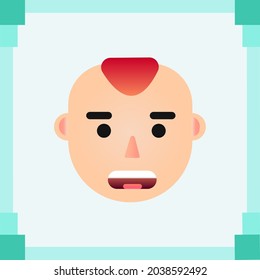 Male head flat design vector illustration