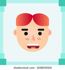 Ilustración vectorial de diseño plano de cabeza plana masculina