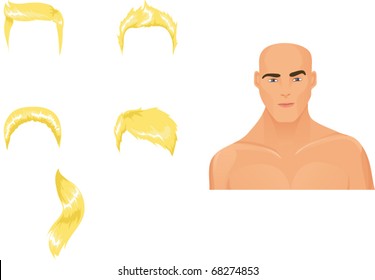 Male head with haircut assortment