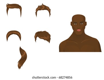 Male head with haircut assortment