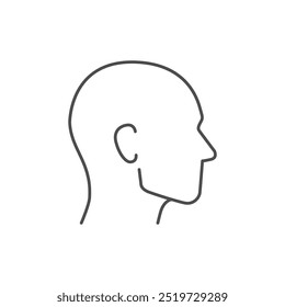 Male head line outline icon