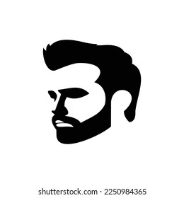 male head logo illustration vector isolated white background