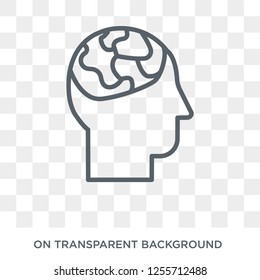 Male head side view with brains icon. Trendy flat vector Male head side view with brains icon on transparent background from Human Body Parts collection. High quality filled Male head side view with