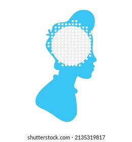 Male head silhouette flat concept vector illustration. Young boy with stylish hairstyle 2D cartoon character on white for web design. Anonymous user creative idea for website, mobile, presentation