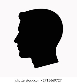 Male head silhouette shown in side profile view.
