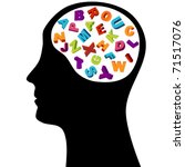 Male head silhouette thinking