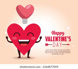 male heart with heart bulb to celebrate valentine