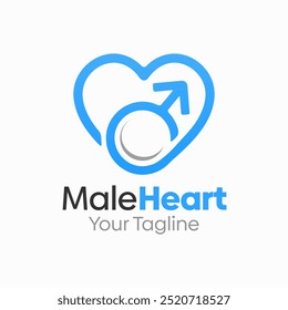 Male Heart Logo Design Template. Good for Business, Agency, Community and Organization