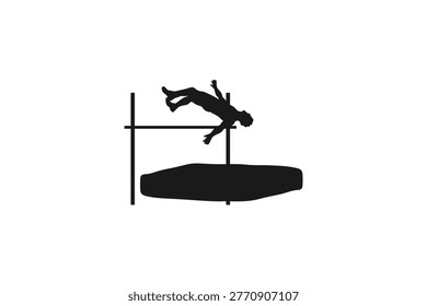 Male High Jumper Arching Back over Crossbar