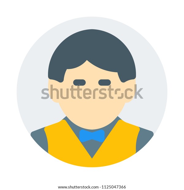 Male Hotel Waiter Stock Vector Royalty Free 1125047366