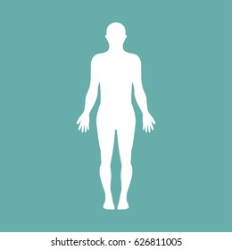 Male human body silhouette with shadow. Vector illustration