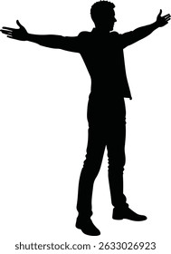 Male Human Silhouette – Simple Standing Man Vector Illustration Design