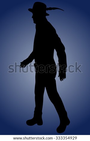 Male hunter walking 