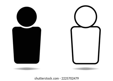 Male icon black flat vector isolated