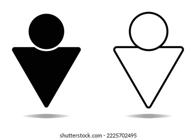 Male icon black flat vector isolated