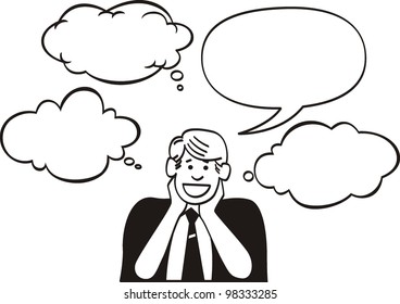 male icon with bubble speech