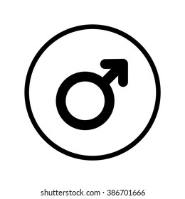 Male icon in circle . Vector illustration