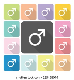 Male Icon color set vector illustration.