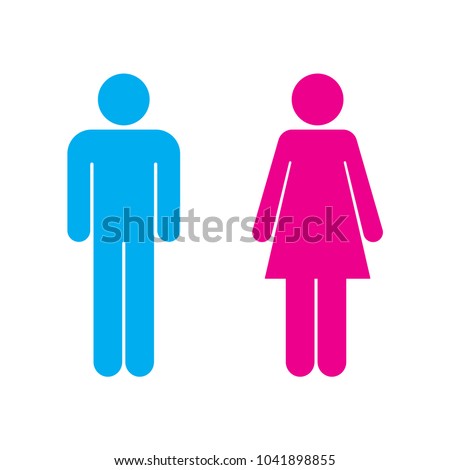 Male Icon Female Icon Isolated Vector Vector de stock (libre de