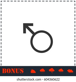 Male icon flat. Simple vector symbol and bonus icon