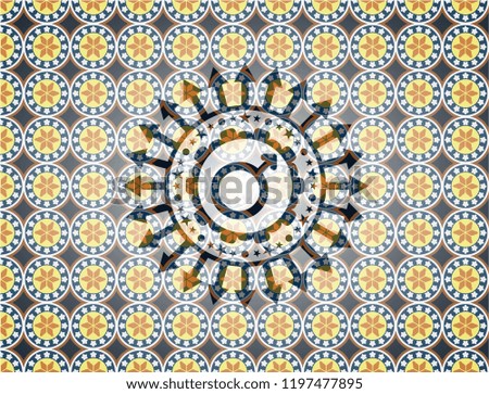 male icon inside arabesque style emblem. arabic decoration.