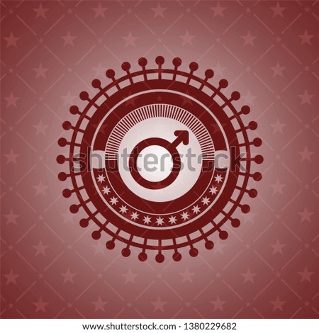 male icon inside red emblem