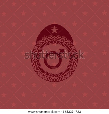 male icon inside red icon or emblem