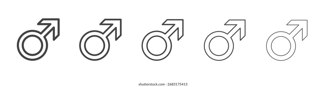 Símbolo de Vector de ilustración de contorno de icono masculino