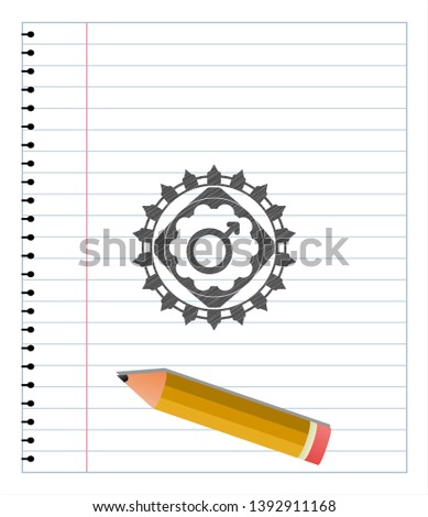 male icon pencil draw. Vector Illustration. Detailed.