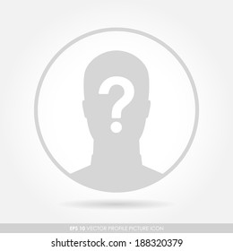 Male icon with question mark - light version 