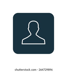 male icon Rounded squares button, on white background 