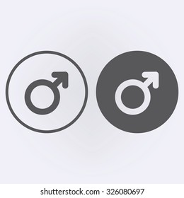 Male icon set in circle . Vector illustration