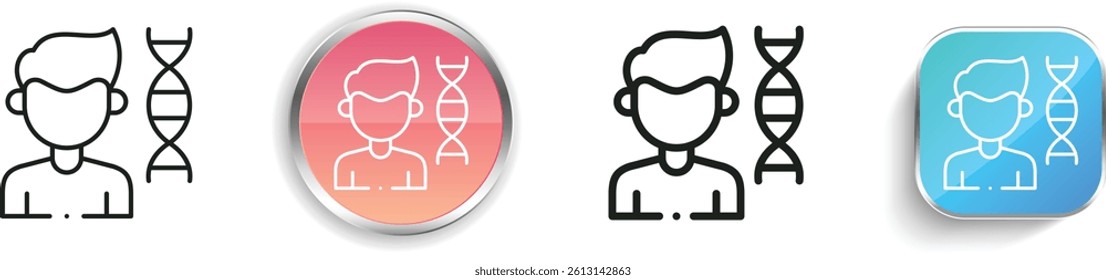 male icon. Thin Linear, Regular and Button Style Design Isolated On White Background